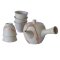 Set da tè giapponese Tokoname Hidasuki Sutoro anni '90 (firmato dall'artista) - teiera 380 ml e 5 ciotoline 60 ml