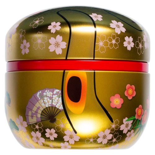 Japanese Tea Can Happy Cat Maneki-neko Golden 50 g