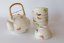 Japanese Tea Set Tokoname Shouzan Hanaiori 80's - Teapot 650 ml with 5 Cups 150 ml