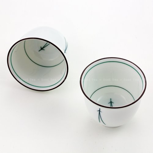 Japanese Porcelain Cup Matsuba 100 ml | Matsuba Yunomi Tokoname-yaki - Option: 3 pcs