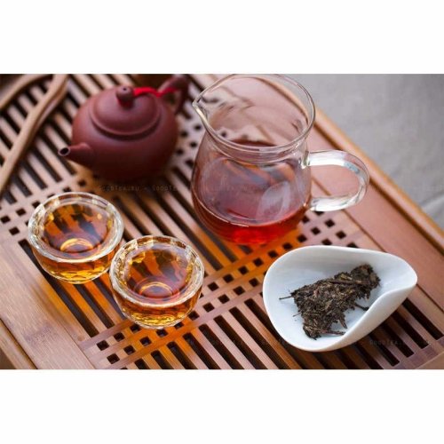 2008 Hunan Golden Flower Dark Tea | Bai Sha Xi Fu Zhuan Hei Cha - brick 300 g - Option: Sample 15 g