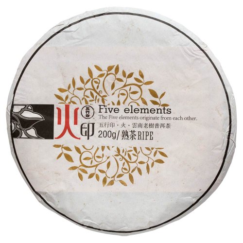 2019 Five Elements Menghai Old Tree Ripe Pu-erh - Cake 200 g - Option: 50 g
