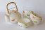 Japanese Tea Set Tokoname Shouzan Hanaiori 80's - Teapot 650 ml with 5 Cups 150 ml