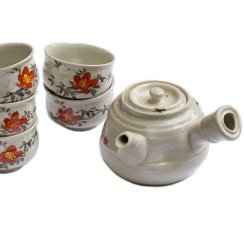 Japanese Tea Set Tokoname Saku 80's - Teapot 500 ml with 5 Cups 110 ml