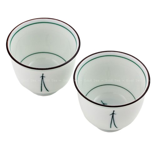 Japanese Porcelain Cup Matsuba 100 ml | Matsuba Yunomi Tokoname-yaki - Option: 3 pcs