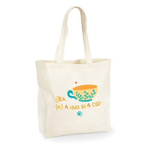 Large Cotton Bag | TEA (N.) A HUG IN A CUP