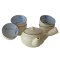 Japanese Tea Set Arita Sunahama 70-80's (signed) - Teapot 300 ml with 5 Cups 100 ml