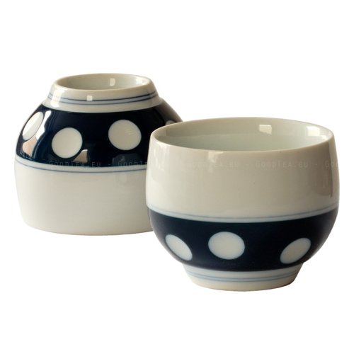 Japanese Porcelain Cup Mizutama 120 ml | Mizutama Yunomi Tokoname-yaki - Option: 3 pcs