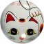 Contenitore giapponese per tè Gatta Felice Maneki-neko - Bianco 50 g