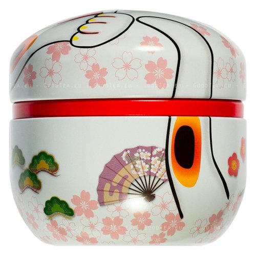Contenitore giapponese per tè Gatta Felice Maneki-neko - Bianco 50 g