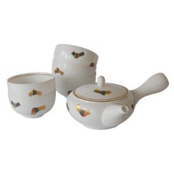 Japanese Tea Set Arita Gendainokin 70-80's (signed) - Teapot 300 ml with 5 Cups 100 ml