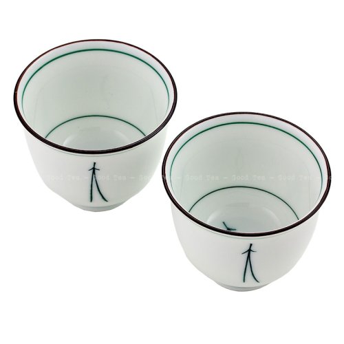 Japanese Porcelain Cup Matsuba 100 ml | Matsuba Yunomi Tokoname-yaki - Option: 1 pc