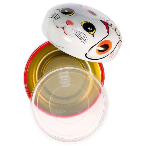 Contenitore giapponese per tè Gatta Felice Maneki-neko - Bianco 50 g