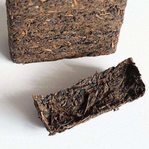 2017 Tè scuro dell'Hunan con fiori dorati | Zhou Jia Gou Fu Zhuan Hei Cha  - mattonella 500 g - Variante: Mattonella 500 g