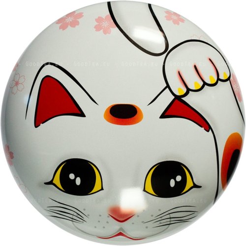 Contenitore giapponese per tè Gatta Felice Maneki-neko - Bianco 50 g