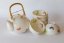Japanese Tea Set Tokoname Shouzan Hanaiori 80's - Teapot 650 ml with 5 Cups 150 ml