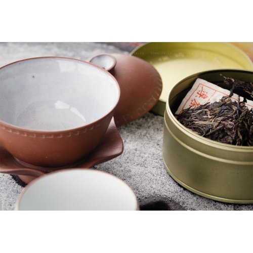 2011 Puer Verde Lock Cha 20° Anniversario | Lock Cha Jing Gu Sheng Pu Er Bing - torta pressata 400 g - Variante: Torta pressata 400 g