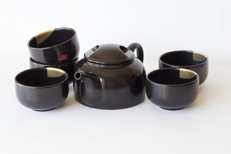 Japanese Tea Set Yamaka Junko Koshino 80's - Teapot 500 ml with 5 cups 120 ml