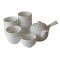 Set da tè giapponese Tokoname Gyomo anni '80 (firmato dall'artista) - teiera 550 ml e 10 ciotoline 150 ml